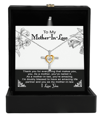 To My Mother-in-Law You Nailed It as a Mother Cross Pendant Necklace