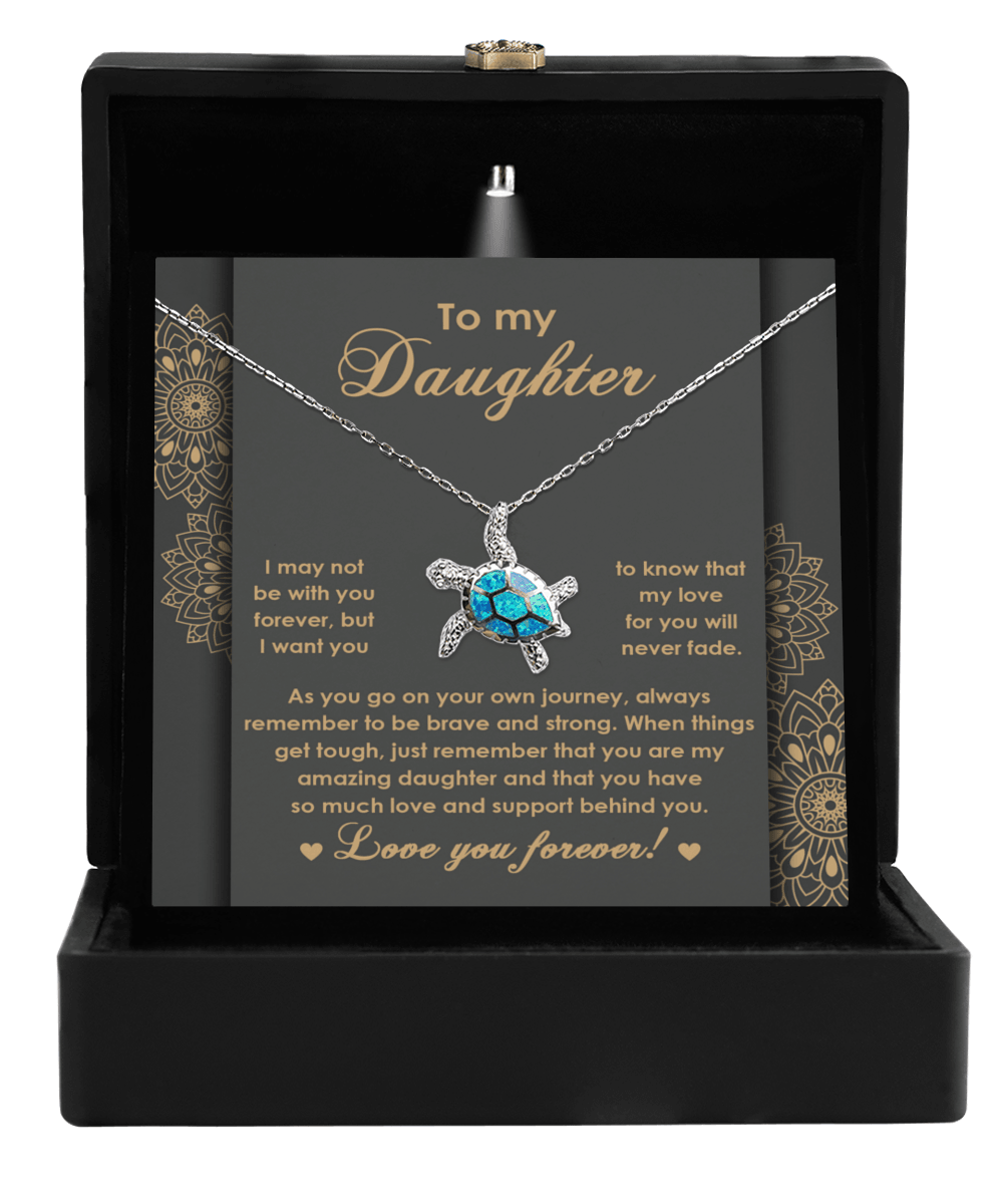 Daughter Birthday, Sweet 16, Christmas, Graduation Inspirational Opal Sea Turtle Jewelry Gift