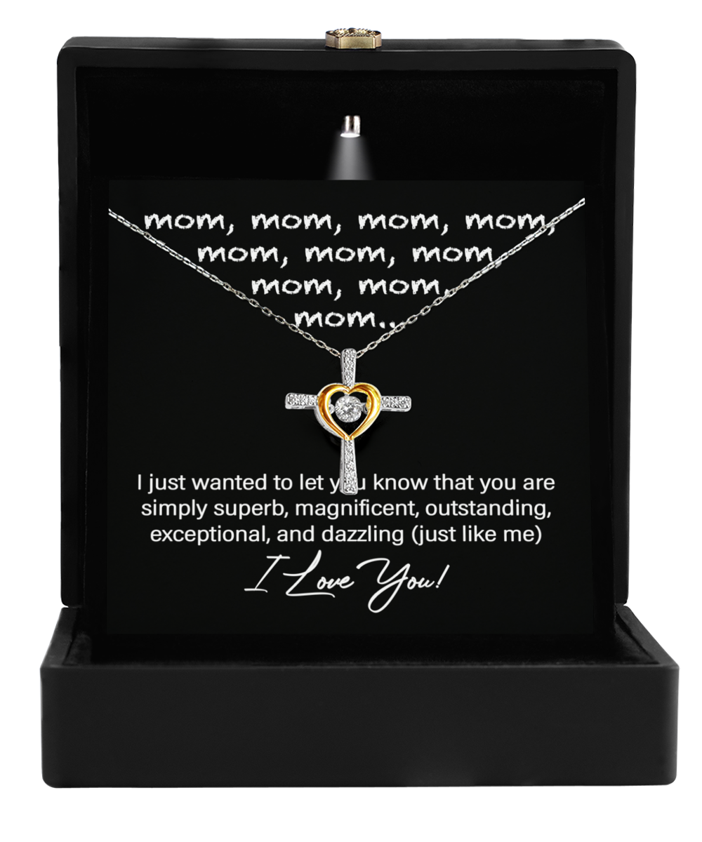 Gift for Mother - Mom You Are Just Like Me Cross Pendant Necklace
