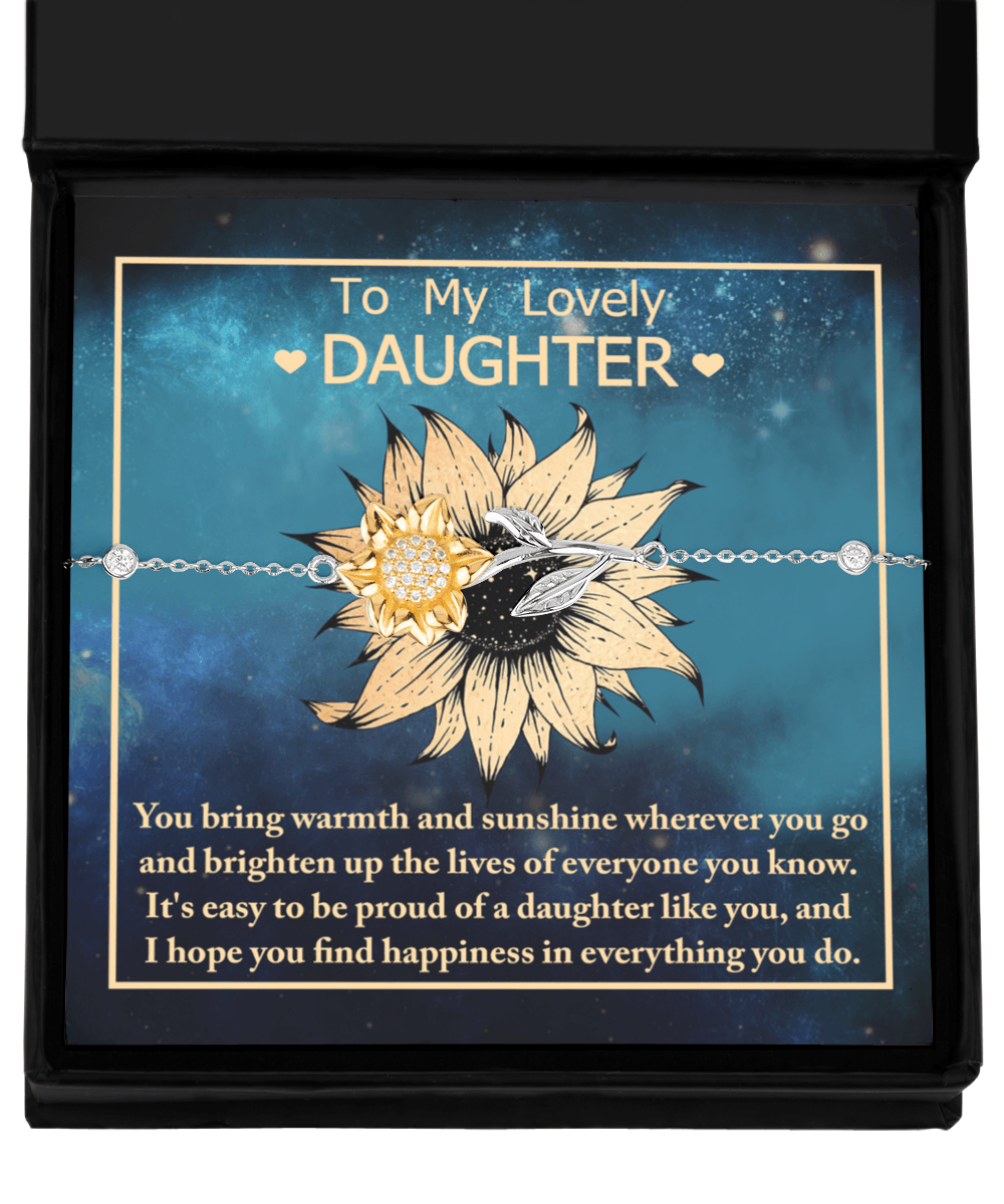 Daughter Gift for Birthday, Christmas, Graduation - Proud Of You - Sunflower Jewelry