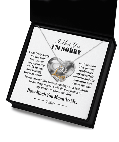 Apology Gift for Girlfriend, Wife, Soulmate - Sorry, Sincere Apology - Love Dancing Heart Pendant Necklace