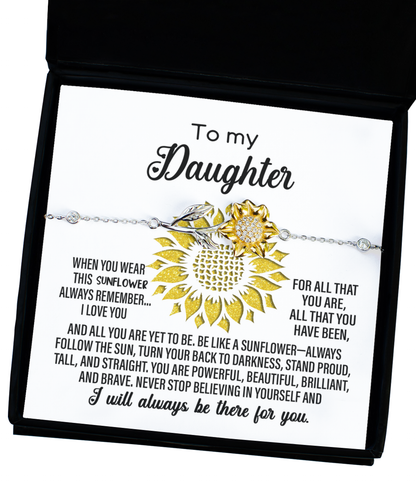 Daughter Jewelry - Be Like a Sunflower - Necklace, Bracelet, Earrings - Graduation Birthday Holiday Gift