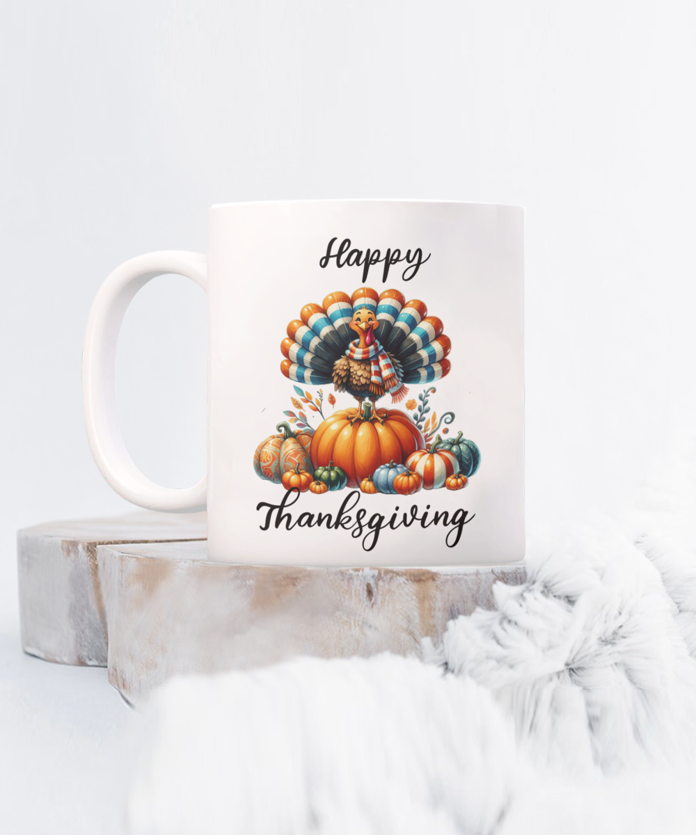 Happy Thanksgiving Ceramic Mug – Perfect for Holiday Cheer!