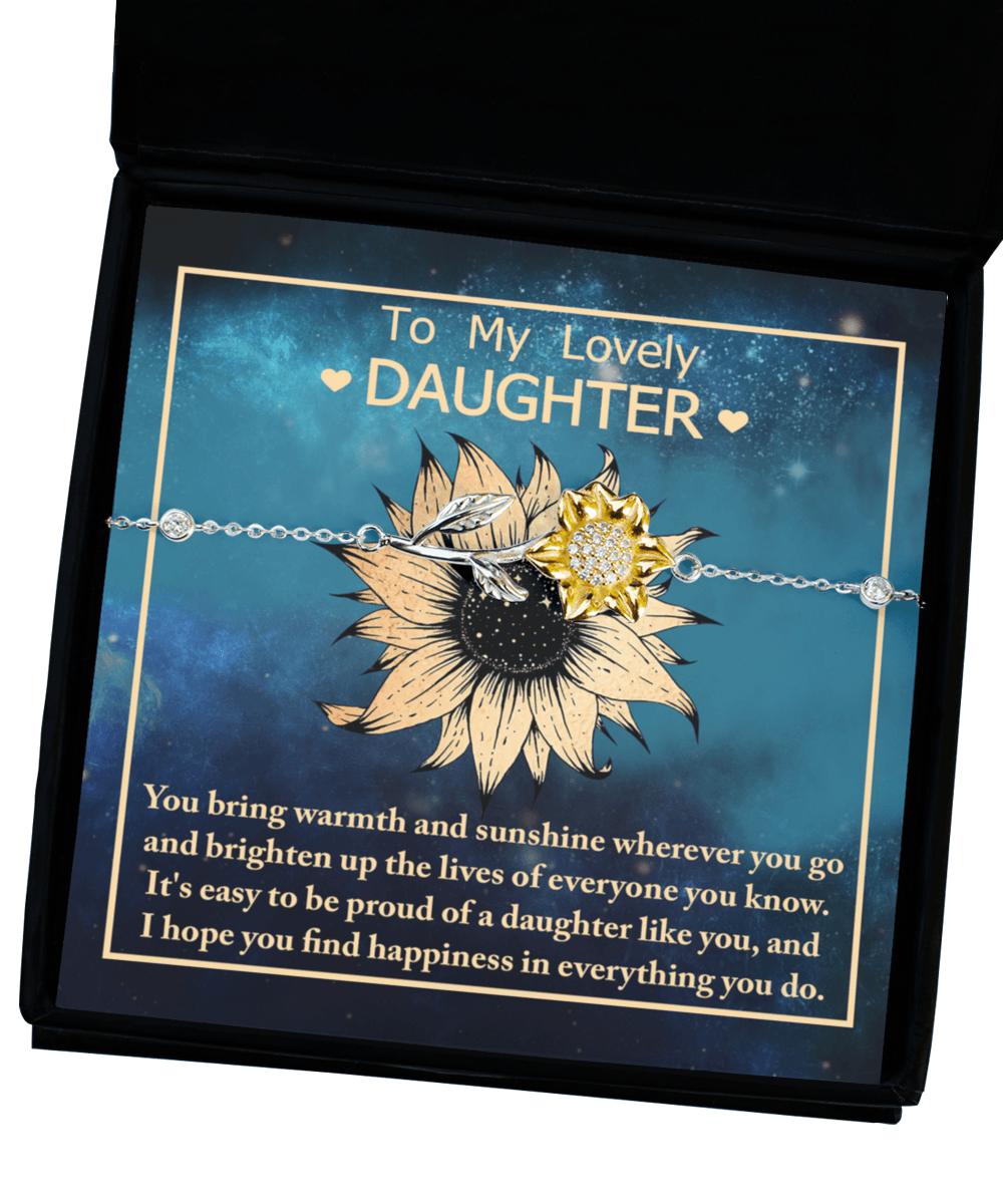 Daughter Gift for Birthday, Christmas, Graduation - Proud Of You - Sunflower Jewelry