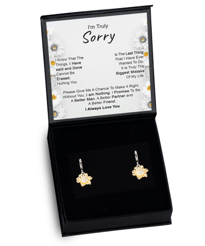 Apology Gift for Girlfriend, Wife, Soulmate - I’m Truly Sorry - Sunflower Jewelry