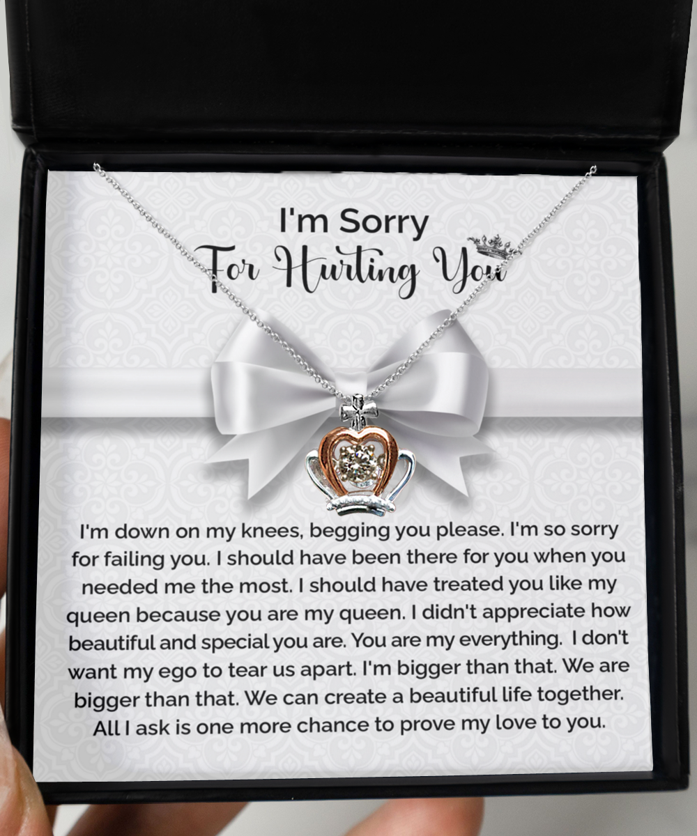 Apology Gift for Girlfriend, Wife, Soulmate - Sorry, My Queen - Crown Pendant Necklace