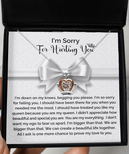 Apology Gift for Girlfriend, Wife, Soulmate - Sorry, My Queen - Crown Pendant Necklace