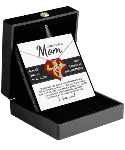 To My Amazing Super Mom Not All Heroes Wear Capes Cross Pendant Necklace