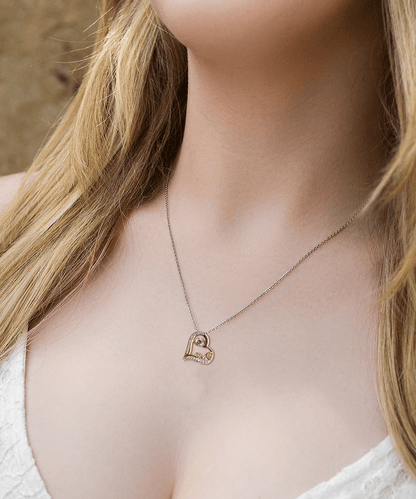 Wife Wedding Day. Anniversary, Birthday Gift - Turn Back Time - Love Dancing Heart Pendant Necklace