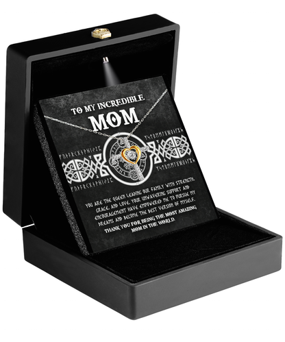 Mom - You are the Queen Leading our Family with Strength, Grace and Love Cross Pendant Necklace