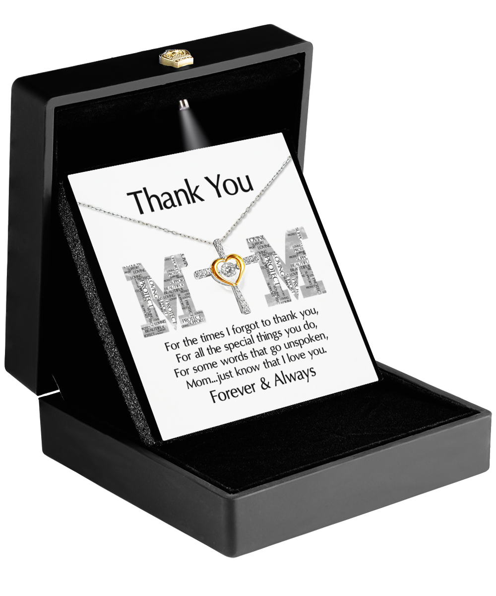 Gift for Mom - Thank You For Every Thing You Do Cross Pendant Necklace