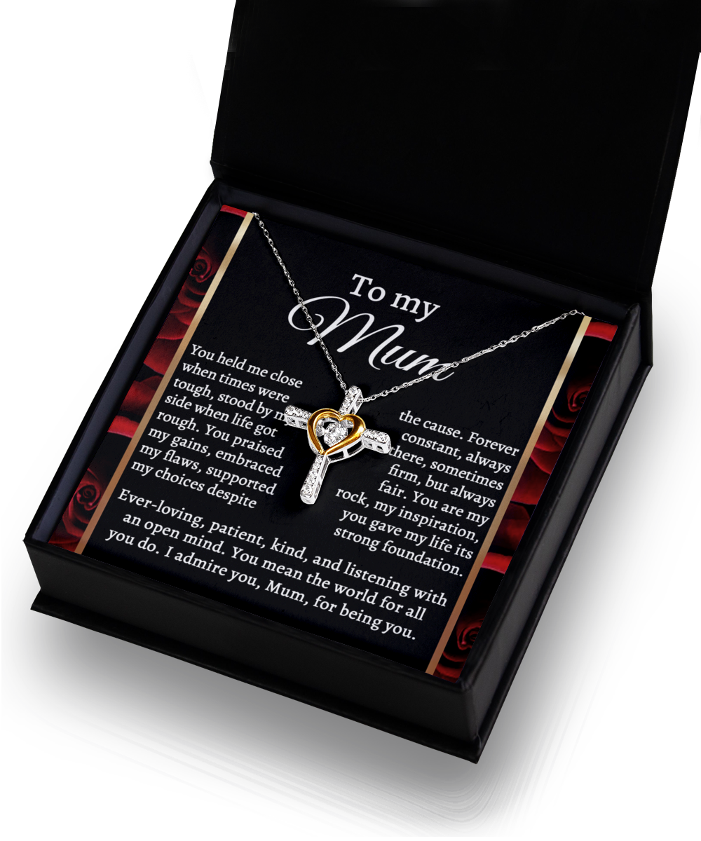 To My Mum You Gave My Life its Strong Foundation Cross Pendant Necklace