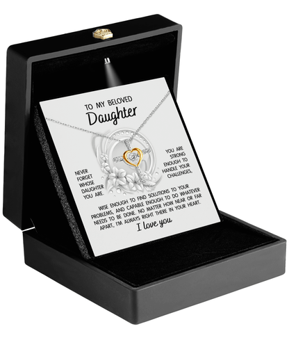 Daughter - I'm Always in Your Heart -Cross Pendant Necklace Wedding Birthday Graduation Gift