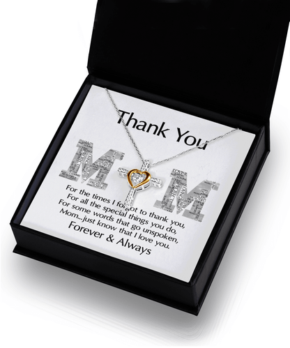 Gift for Mom - Thank You For Everything You Do Cross Pendant Necklace