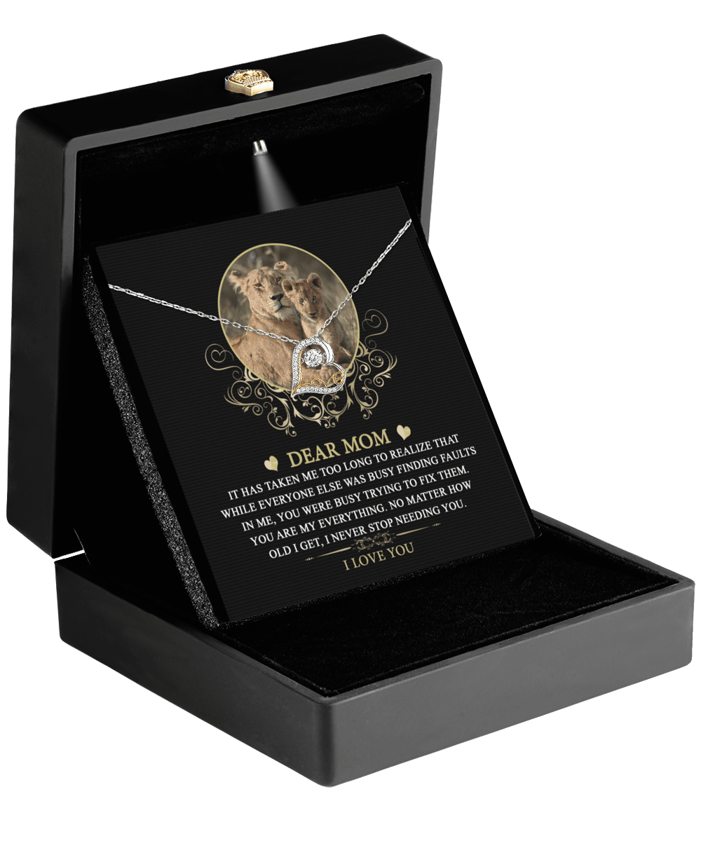 Gift for Mom You are My Everything Dazzling Heart Pendant Necklace