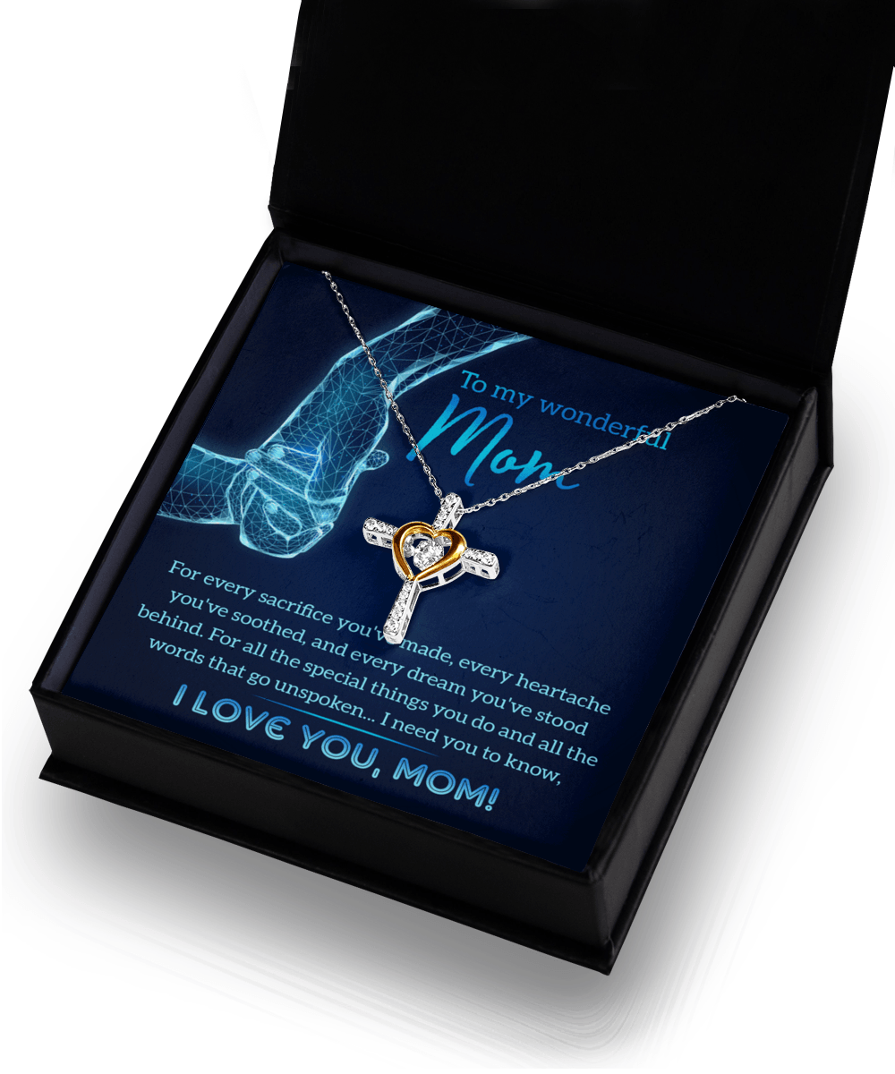 Gift for Mom You Stood Behind My Dreams Cross Pendant Necklace