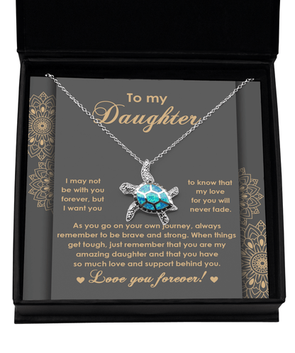 Daughter Birthday, Sweet 16, Christmas, Graduation Inspirational Opal Sea Turtle Jewelry Gift