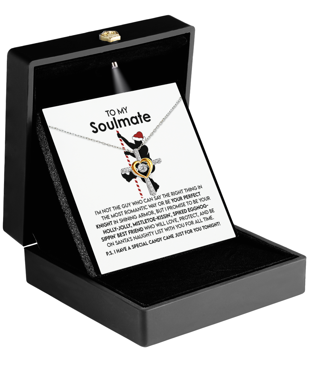 Soulmate, Wife, Girlfriend Romantic Gift - For All Time - Dancing Cross Pendant Necklace