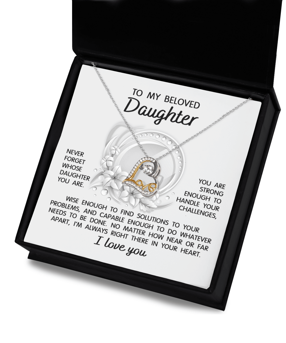 Daughter - I'm Always in Your Heart - Pendant Necklace Wedding Birthday Graduation Gift