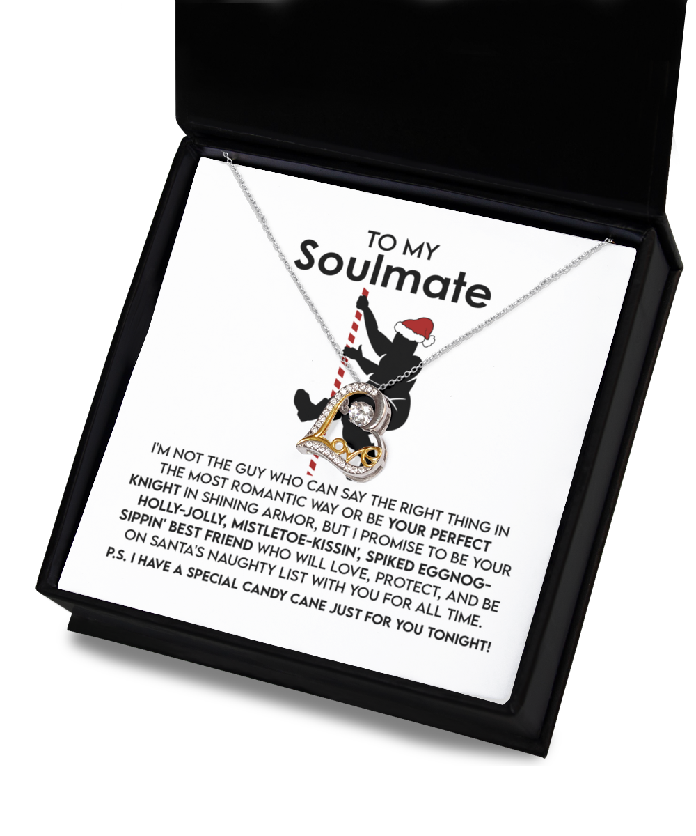 Gift for Soulmate - For All Time - Love Dancing Heart Pendant Necklace