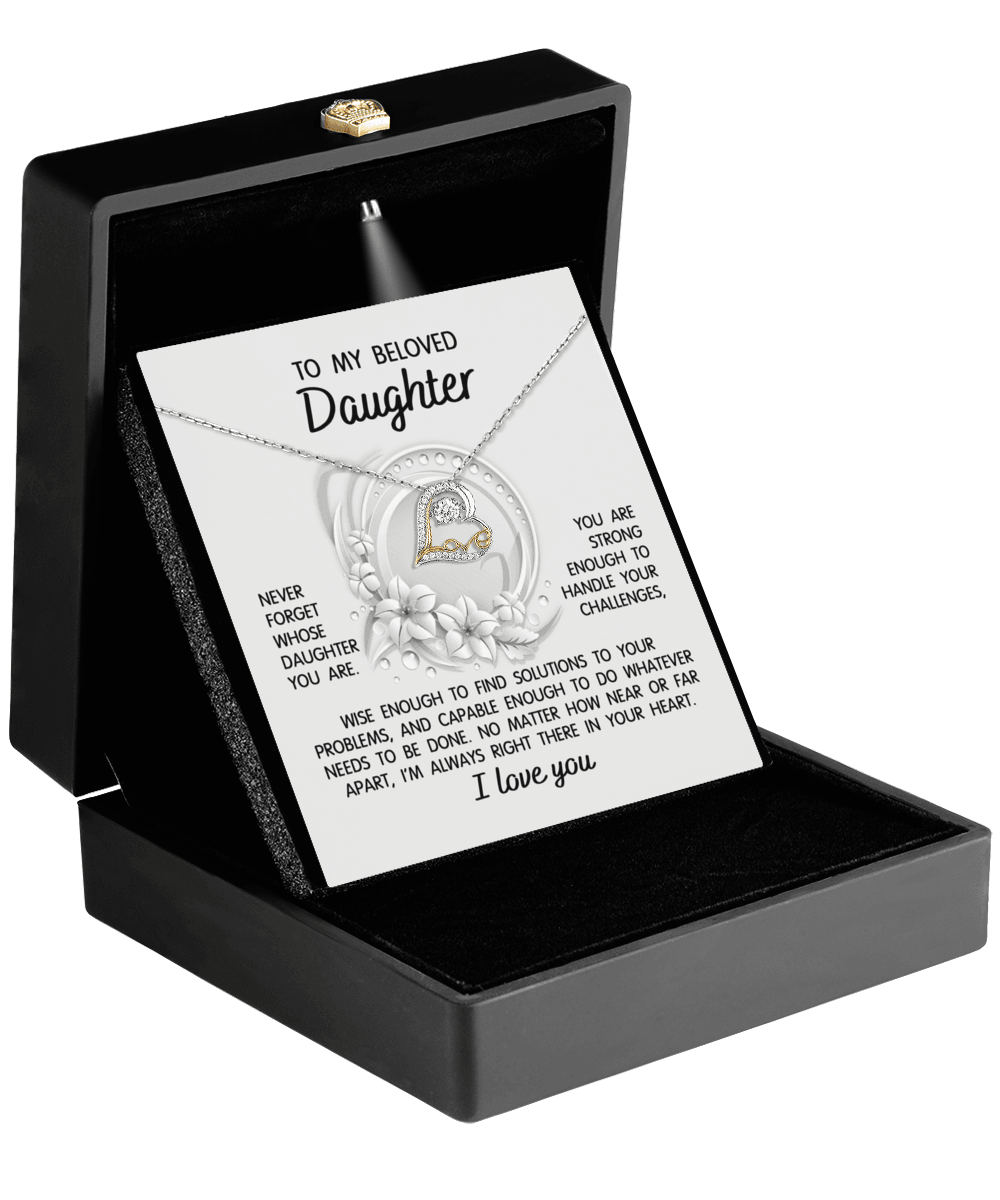 Daughter - I'm Always in Your Heart - Pendant Necklace Wedding Birthday Graduation Gift