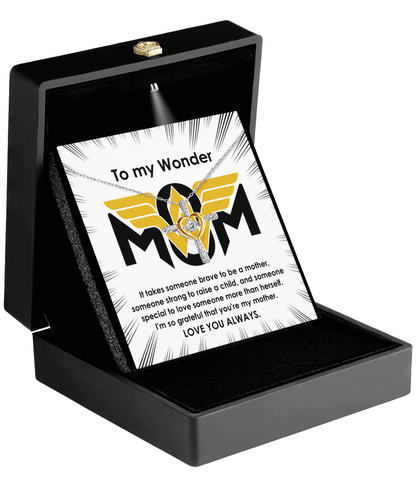 To My Wonder Mom It Take Someone Brave to Be a Mother Cross Pendant Necklace