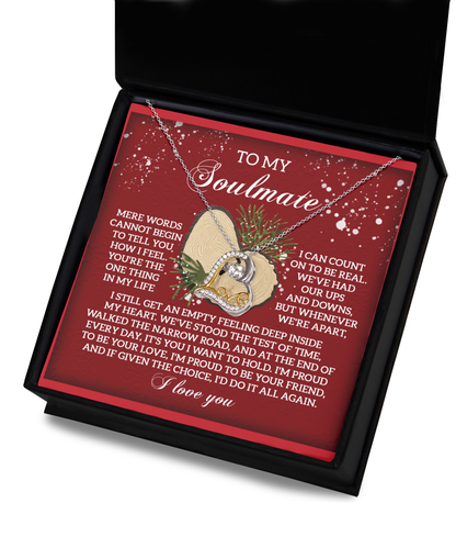 To My Soulmate We've Stood the Test of Time Christmas Anniversary Heart Pendant Necklace for Wife Girlfriend Jewelry