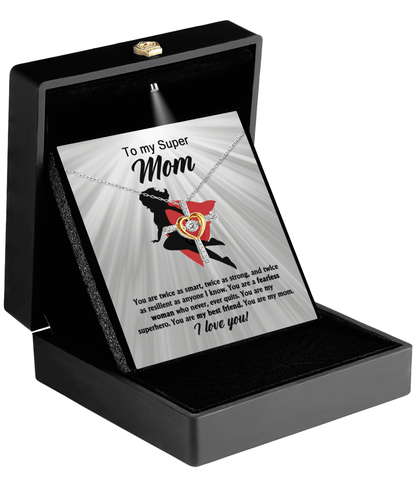 To My Super Mom You Are A Fearless Woman Cross Pendant Necklace