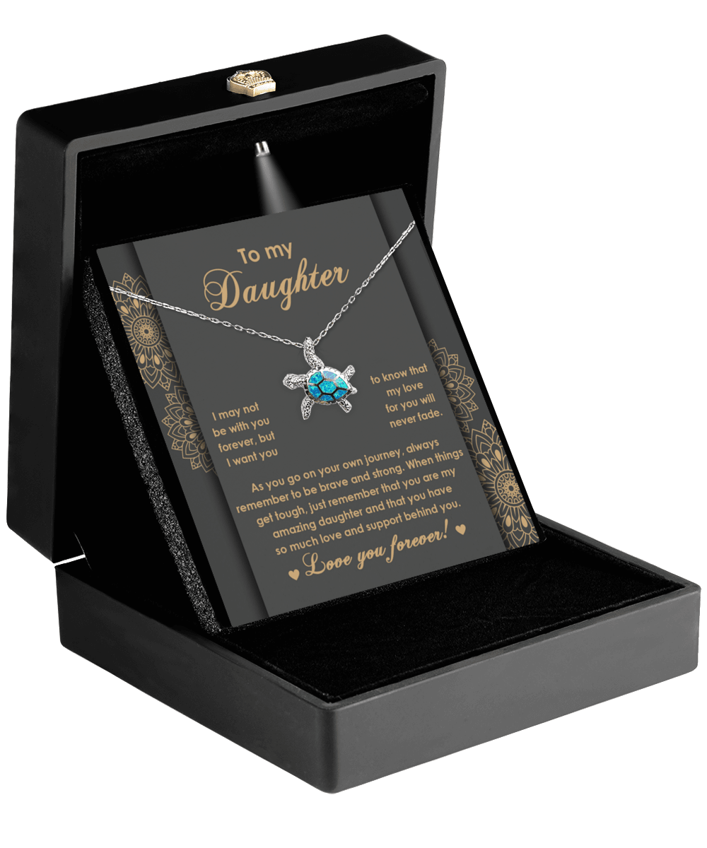 Daughter Birthday, Sweet 16, Christmas, Graduation Inspirational Opal Sea Turtle Jewelry Gift