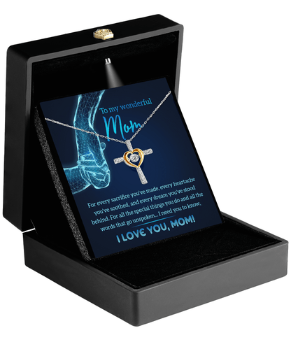 Gift for Mom You Stood Behind My Dreams Cross Pendant Necklace