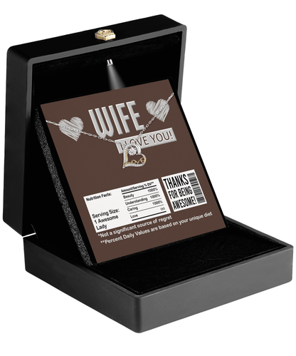 Wife Funny Nutrition Facts Love Heart Pendant Necklace Wedding Anniversary Birthday Valentine Gift From Husband