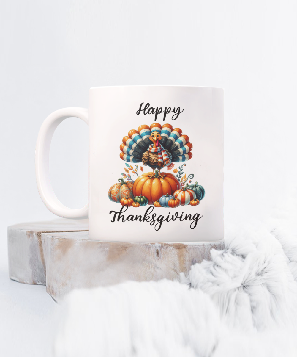 Happy Thanksgiving Ceramic Mug – Perfect for Holiday Cheer!