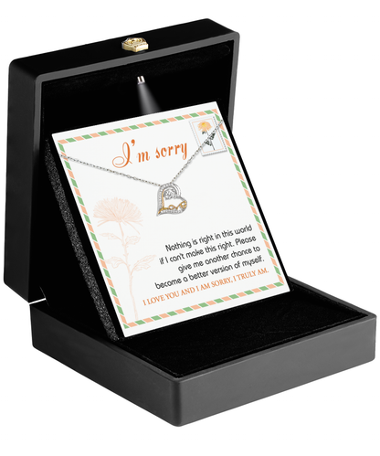 Apology Gift for Girlfriend, Wife, Soulmate - Sorry, Another Chance - Love Heart Pendant Necklace