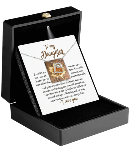 Daughter Birthday, Graduation, Christmas Inspirational Gift  - Live With Passion - Love Dancing Heart Pendant Necklace