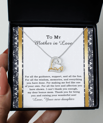 Mother-in-law Wedding Day Gift - One Of Your Own - Love Dancing Heart Pendant Necklace