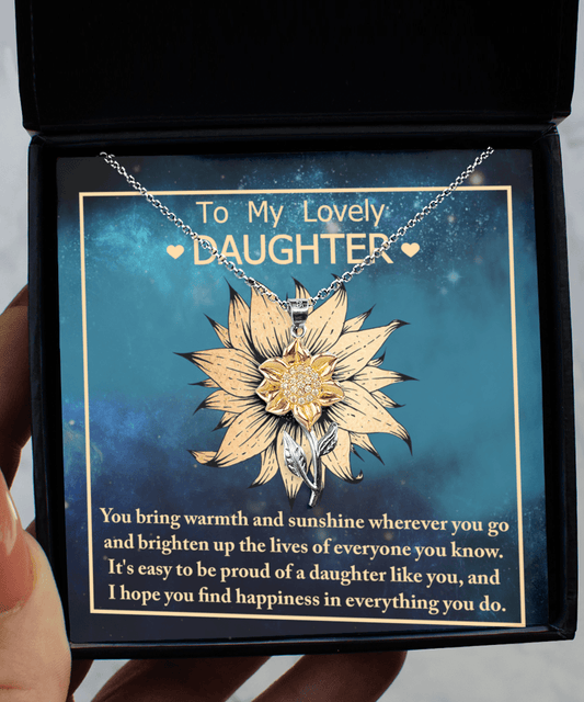 Daughter Gift for Birthday, Christmas, Graduation - Proud Of You - Sunflower Jewelry