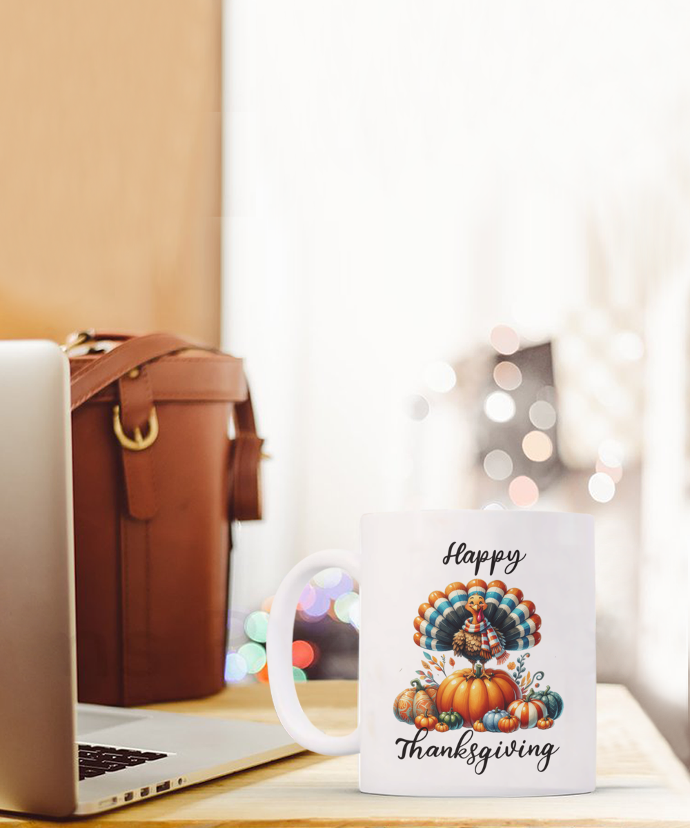 Happy Thanksgiving Ceramic Mug – Perfect for Holiday Cheer!