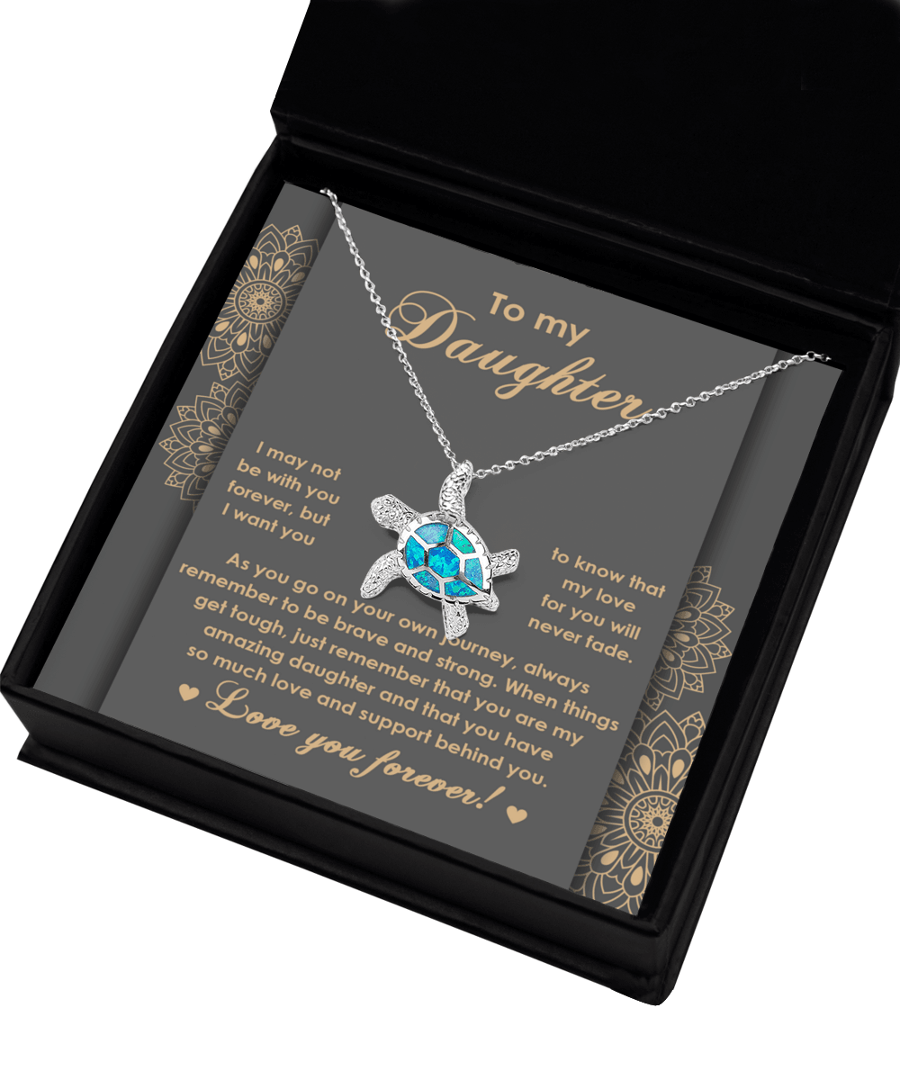 Daughter Birthday, Sweet 16, Christmas, Graduation Inspirational Opal Sea Turtle Jewelry Gift