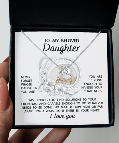 Daughter - I'm Always in Your Heart - Pendant Necklace Wedding Birthday Graduation Gift