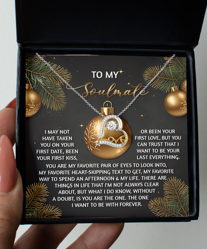 To My Soulmate Without A Doubt You Are The One Christmas Anniversary Heart Pendant Necklace for Wife Girlfriend Jewelry