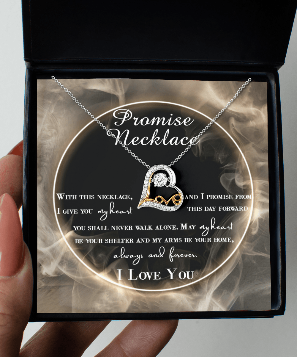 Wife Promise My Heart Love Necklace Anniversary Wedding Birthday Valentine's Day Gift From Husband