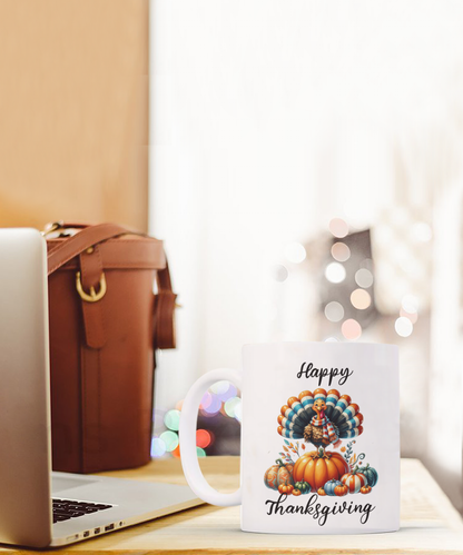 Happy Thanksgiving Ceramic Mug – Perfect for Holiday Cheer!