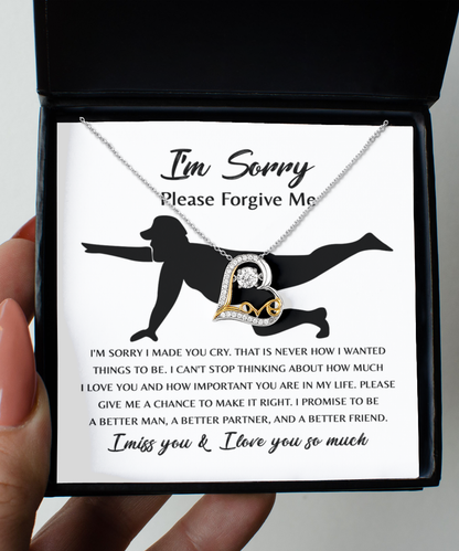 Apology Gift for Girlfriend, Wife, Soulmate - Sorry, Things To Be - Love Dancing Heart Pendant Necklace