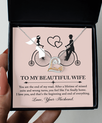 Wife Wedding Day Gift From Husband I am Finally Home Love Dancing Heart Pendant Necklace Gift for Bride from Groom