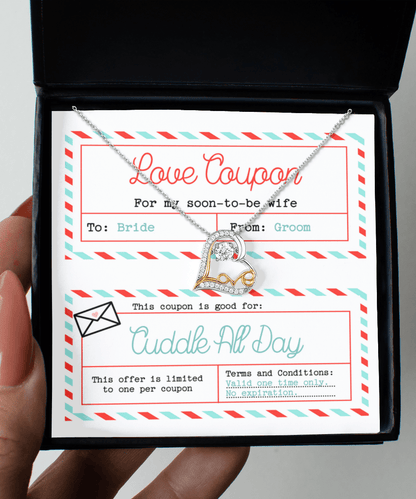 Wife Wedding Day Gift - Love Coupon - Love Heart Pendant Necklace