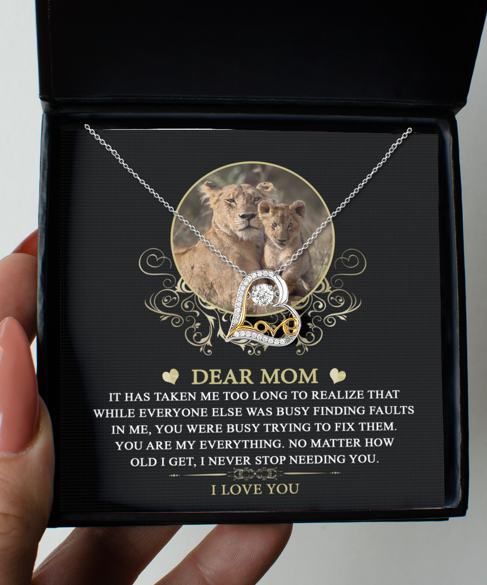Gift for Mom You are My Everything Dazzling Heart Pendant Necklace