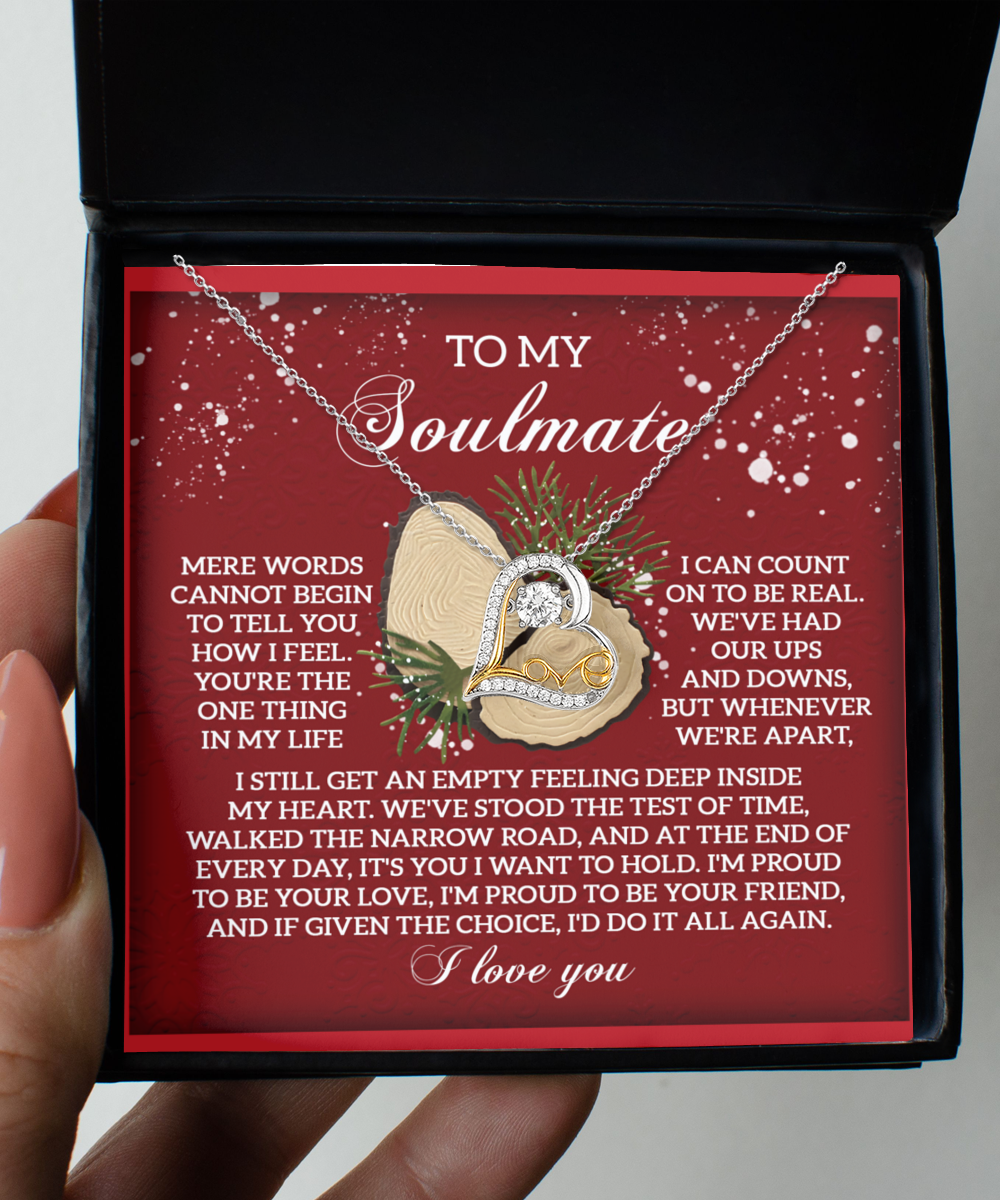 To My Soulmate We've Stood the Test of Time Christmas Anniversary Heart Pendant Necklace for Wife Girlfriend Jewelry