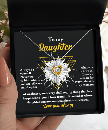 Daughter Gift for Birthday, Christmas Graduation - Be Yourself - Love Dancing Cross Pendant Necklace