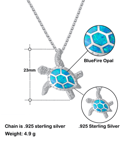 To My Daughter - Proud of You Opal Sea Turtle Pendant Necklace