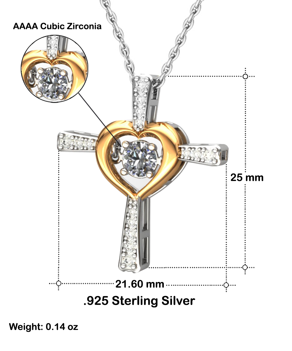 Soulmate, Wife, Girlfriend Romantic Gift - Biggest Supporter  Dancing Cross Pendant Necklace